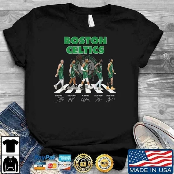 Boston Celtics Nba Abbey Road Signatures T Shirt Champi0ns Playoffs