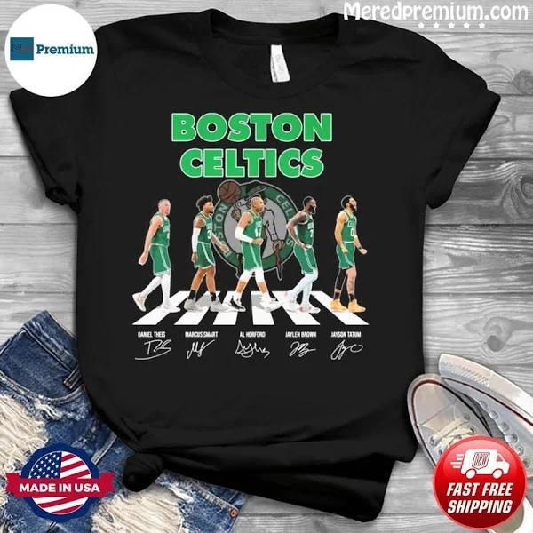Boston Celtics Team Abbey Road Signatures T shirt Nba 2022 Playoffs