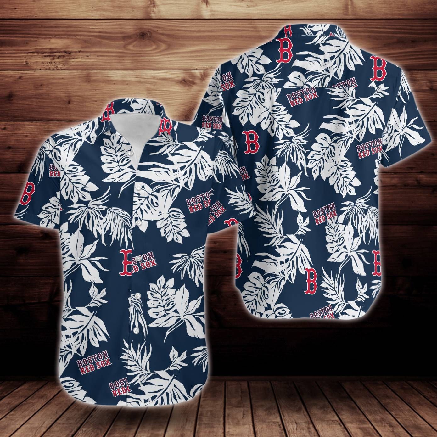 Boston Red Sox Tropical Flower Short Sleeve Hawaiian Shirt Big And Tall Hawaiian Shirts