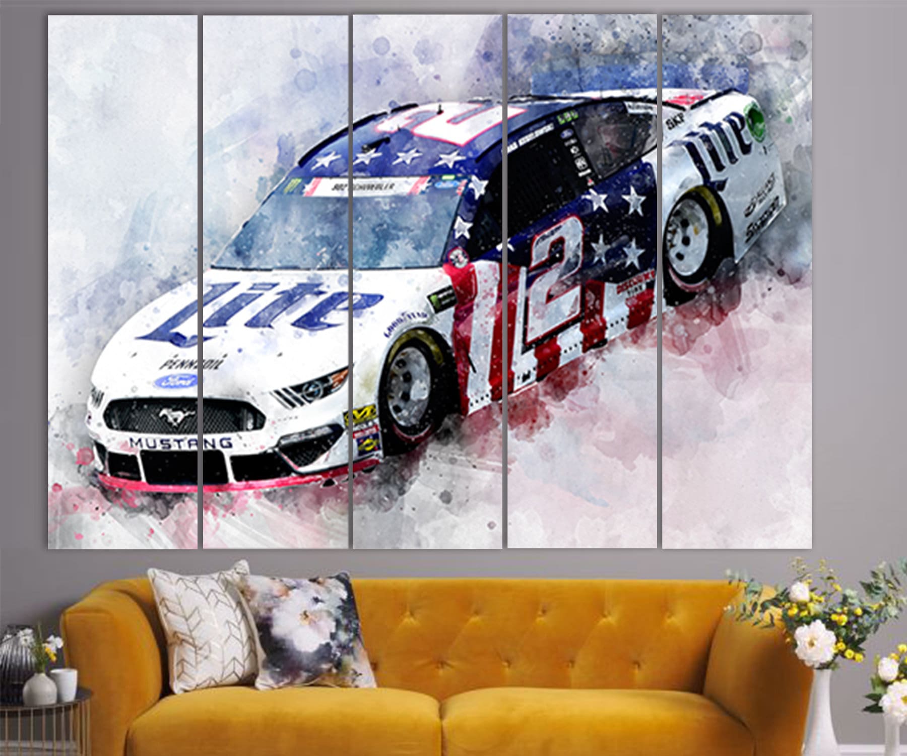 Brad Keselowski Canvas Print, NASCAR Wall Art, NASCAR Fan Gift, Racing Room Decor, Brad Keselowski Fan Gift, Brad Keselowski Car