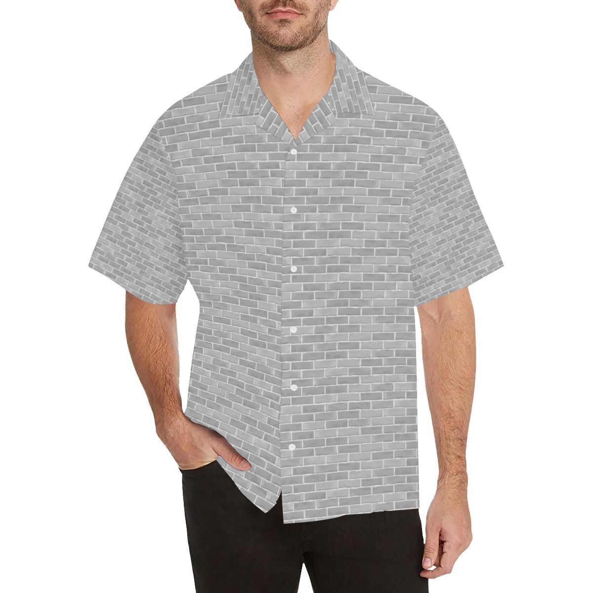 Brick Printed Pattern Print Design 01 Men’s All Over Print Hawaiian Shirt (model T58)