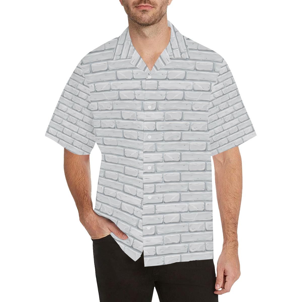 Brick Printed Pattern Print Design 05 Men’s All Over Print Hawaiian Shirt (model T58)
