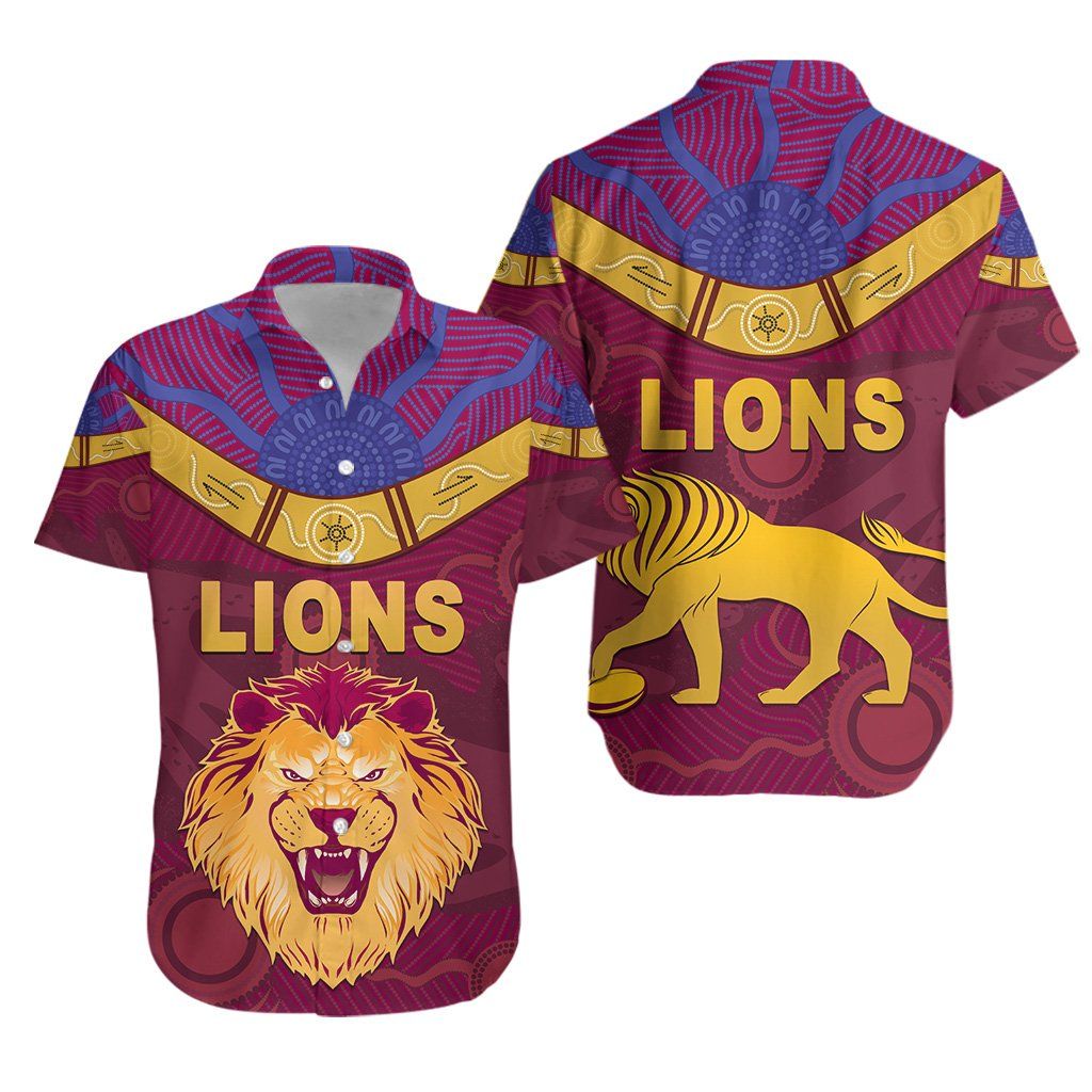 Brisbane Lions Hawaiian Shirt Unique Indigenous K8