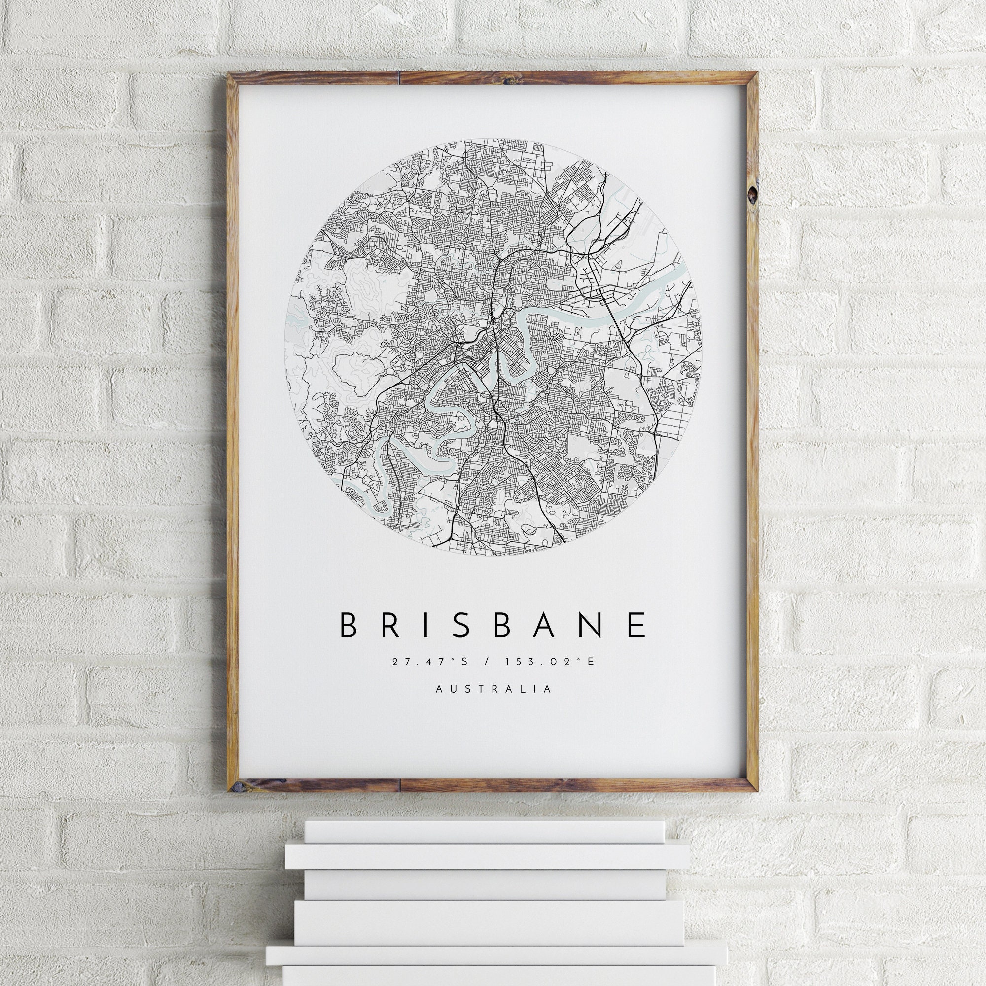 Brisbane Map, Brisbane, Australia, City Map, Home Town Map, Brisbane Print, Gift Map, Map Poster, Minimalist Map Art, mapologist