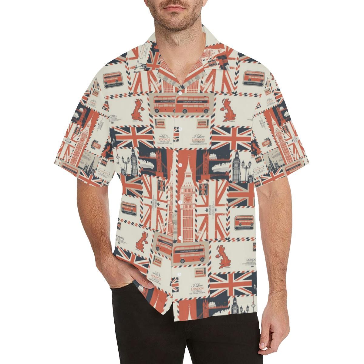 British Pattern Print Design 04 Men’s All Over Print Hawaiian Shirt (model T58)