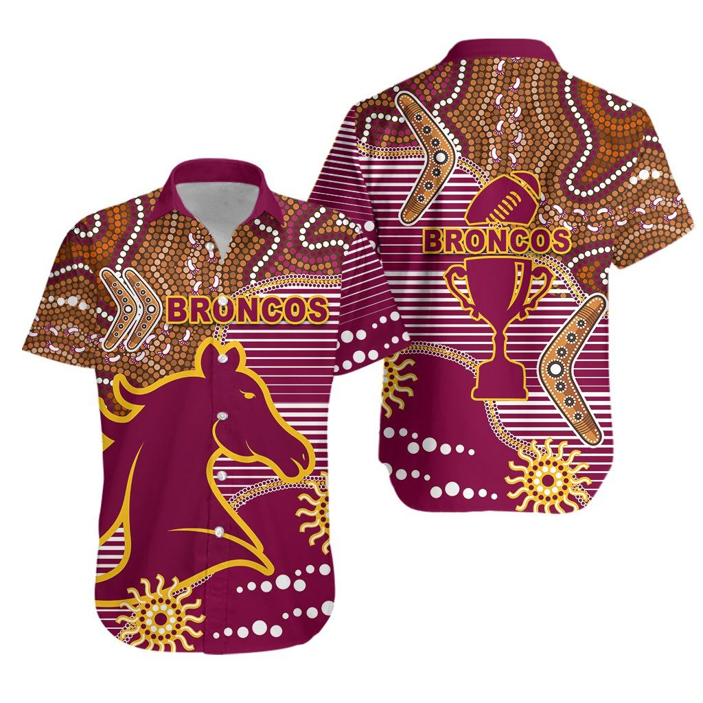 Broncos Super Hawaiian Shirt Indigenous Brisbane K13