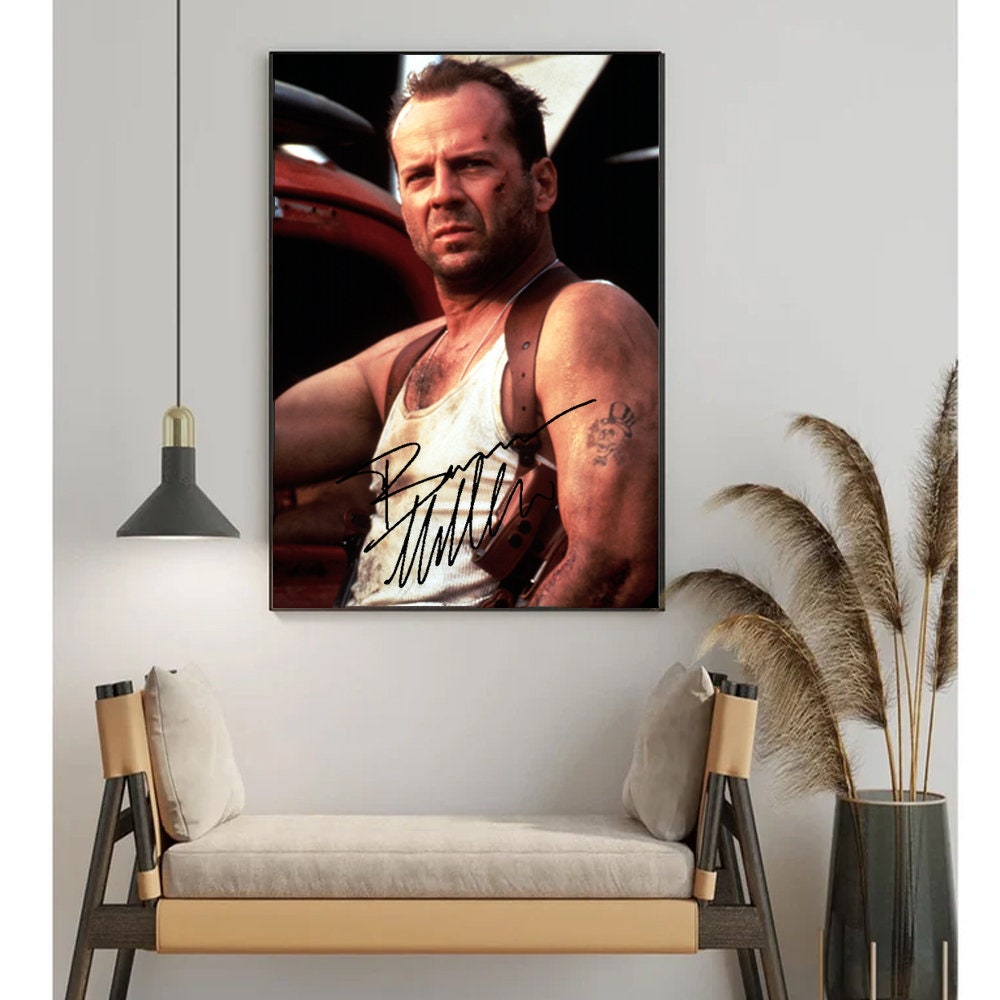 Bruce Willis Die Hard Signature Poster Wall Art