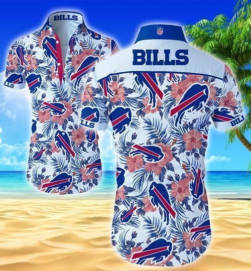 Buffalo Bills NFL Hawaiian Shirt White Men Women Beach Wear Short Sleeve Hawaii Shirt