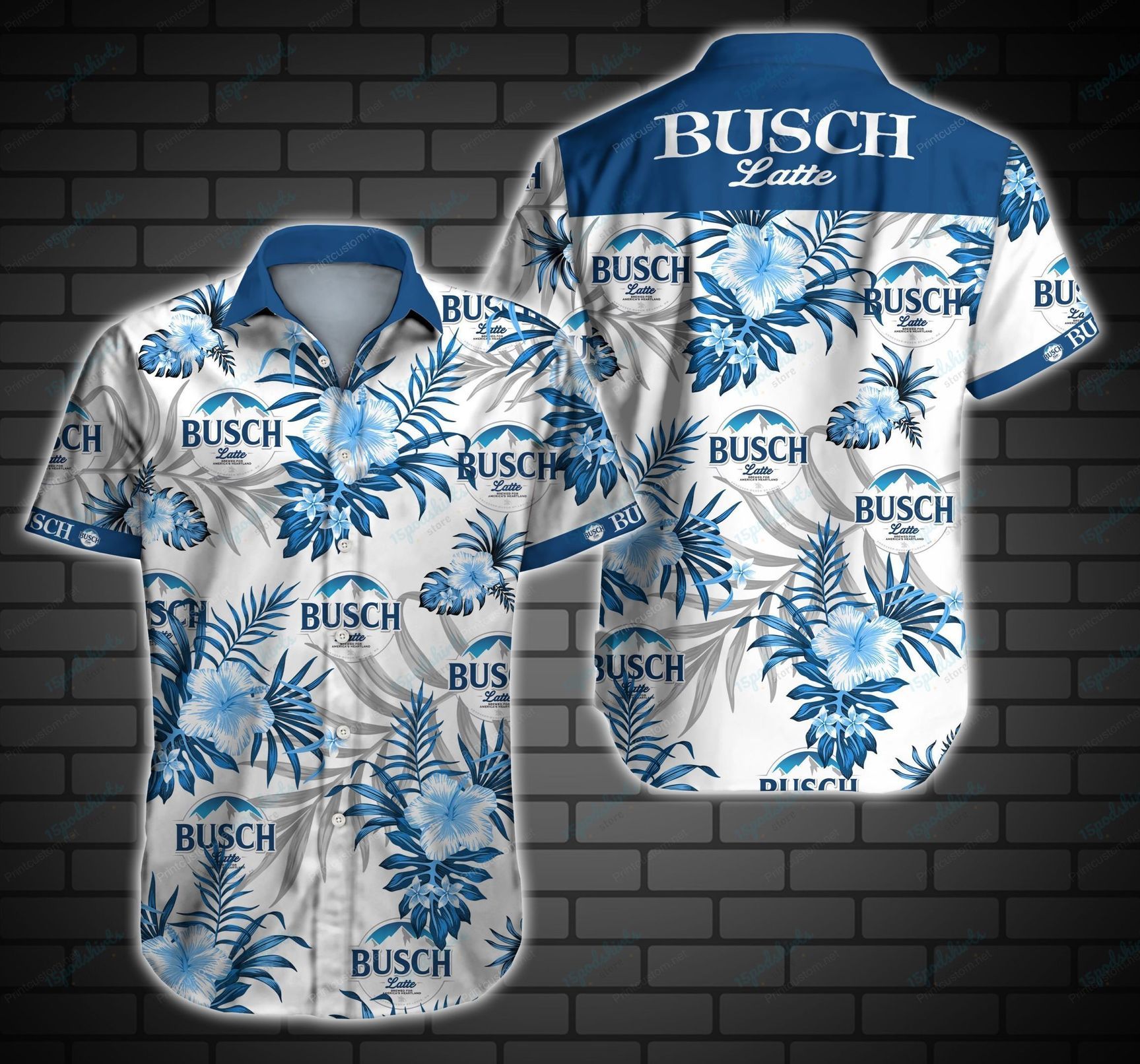 Busch Latte Hawaiian Shirt Big And Tall Hawaiian Shirts