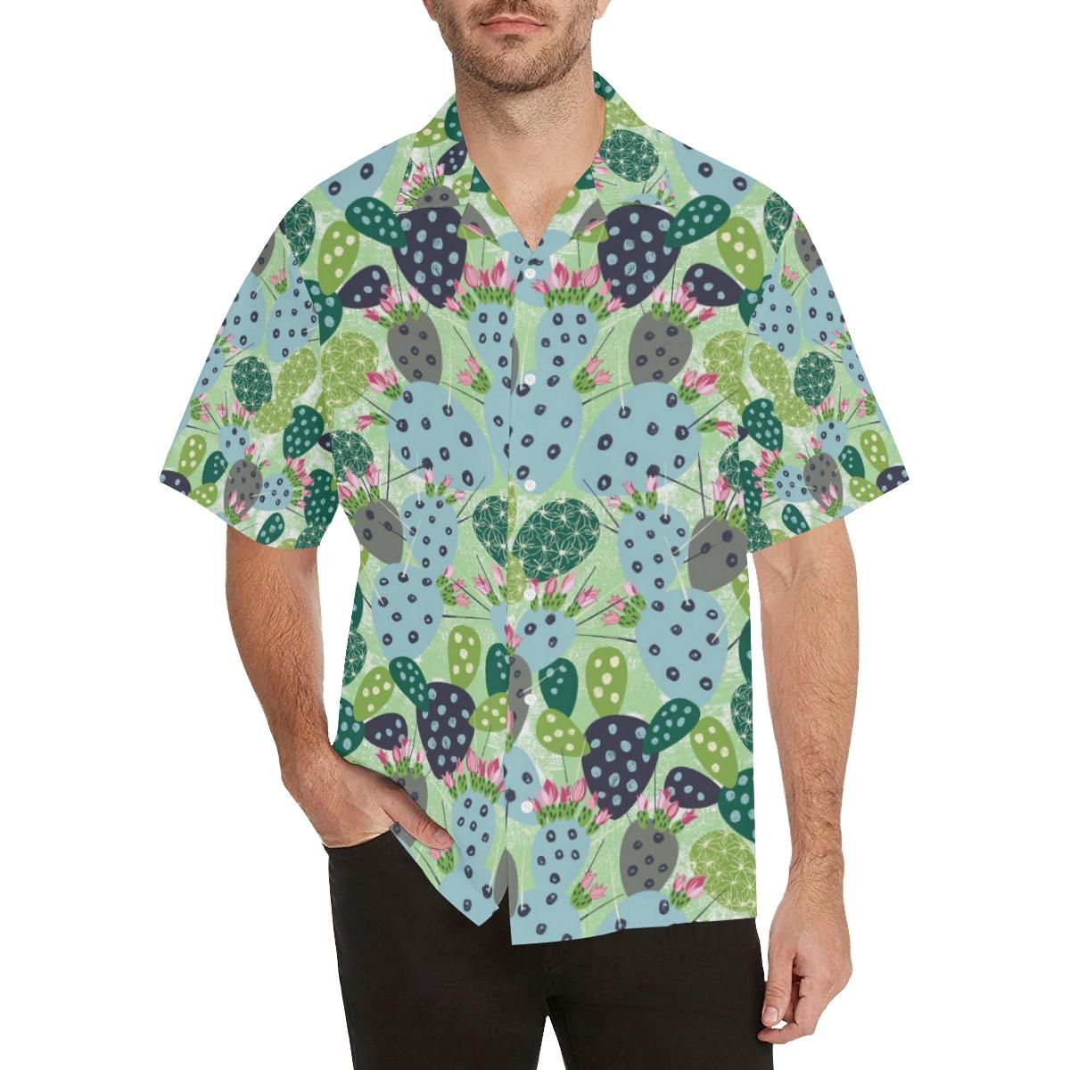 Cactus Pattern Background Men’s All Over Print Hawaiian Shirt