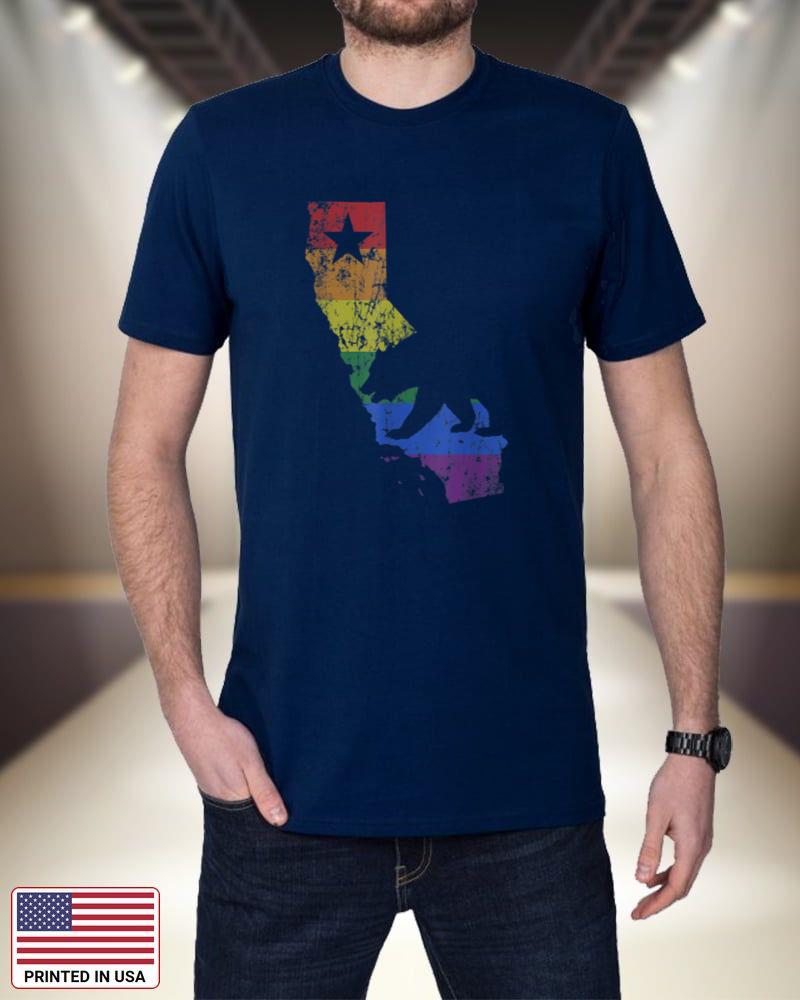 California LGBT T-Shirt Gay Pride Rainbow Flag Shirt 0Pn11