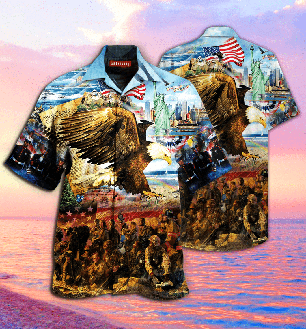 Call To Colors Freedom Isnt Free Eagle American Unisex Hawaiian Aloha Shirt #v