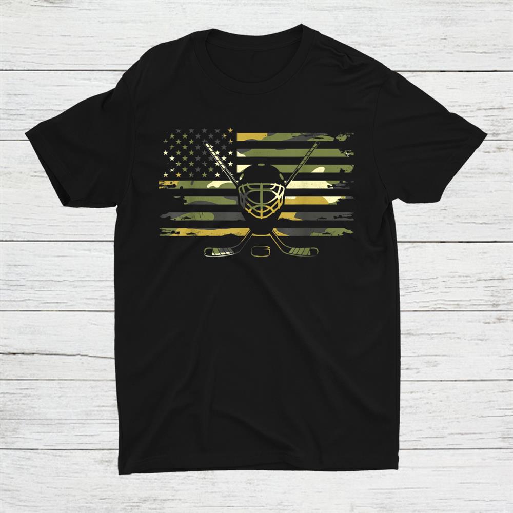Camouflage Hockey American Flag Shirt