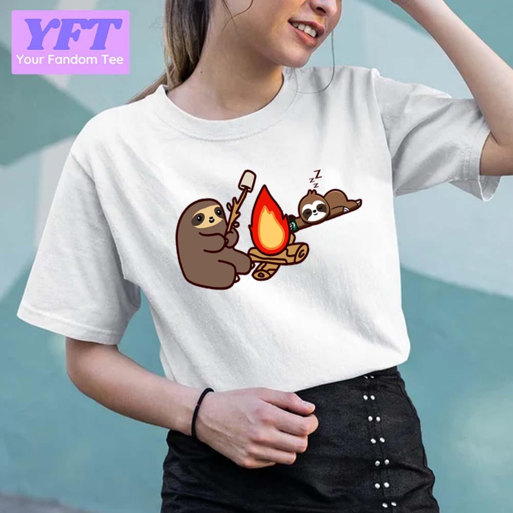 Campfire Sloth Trending Design Unisex T-Shirt