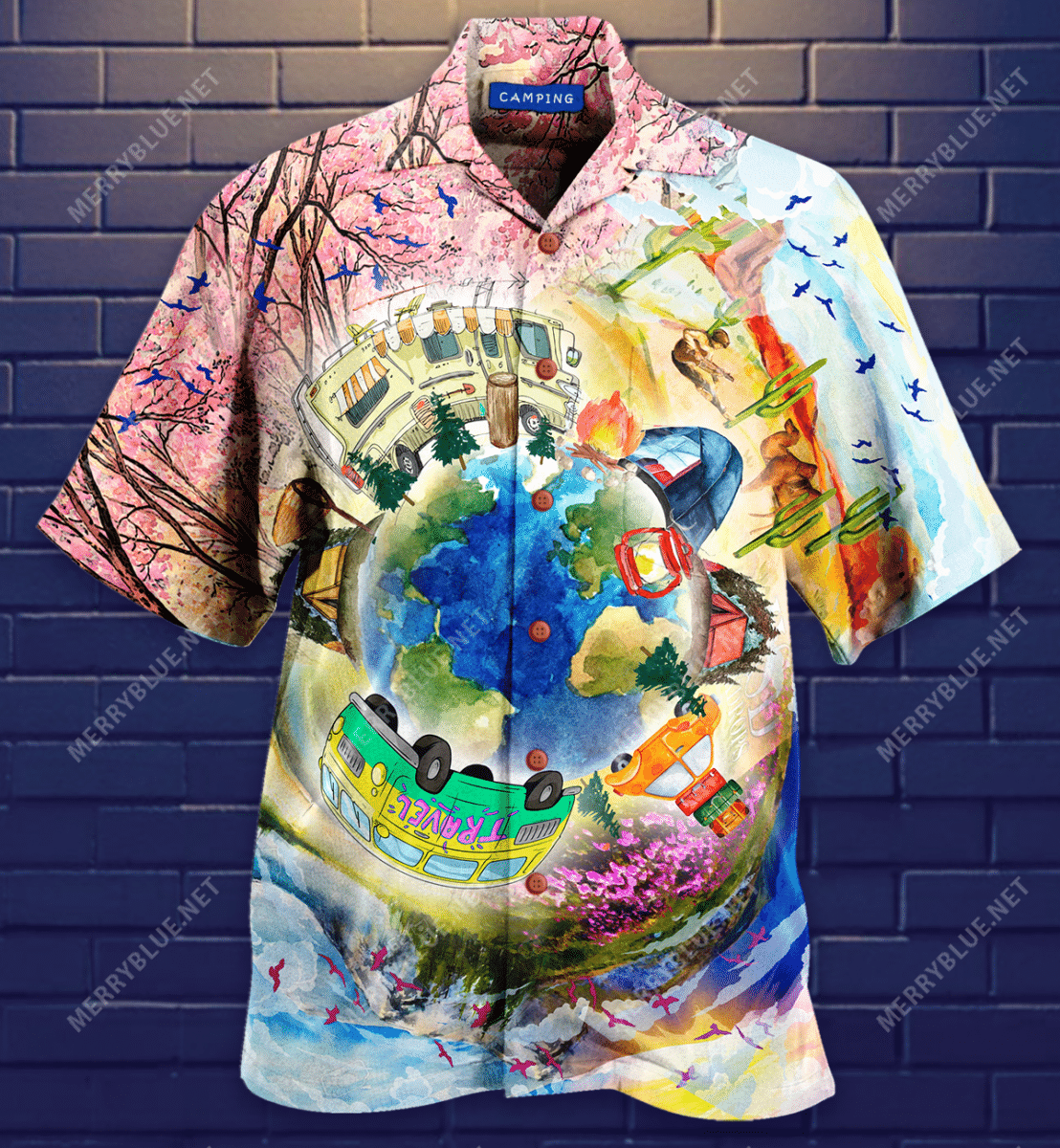 Camping Around The World Hawaiian Shirt