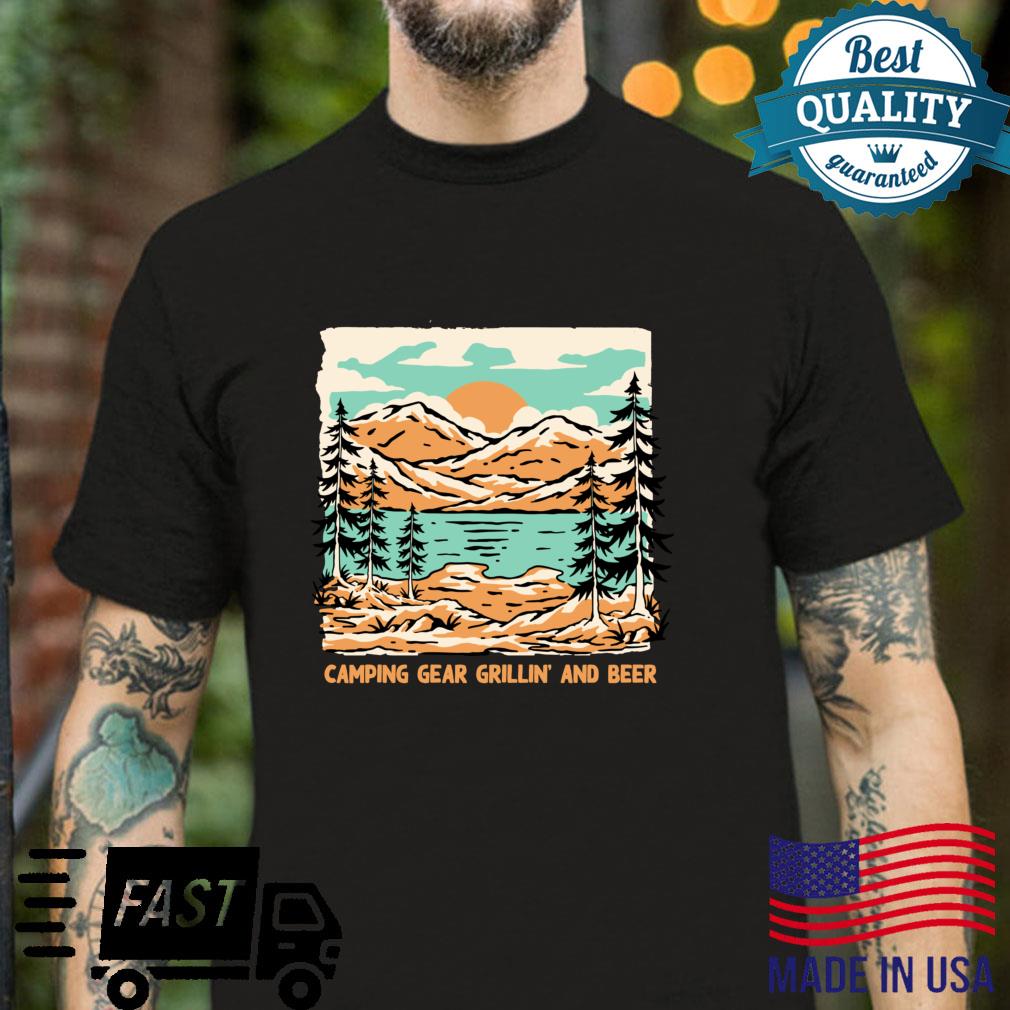 Camping Grillin’ and Beer Camper Party Camp Celebration Shirt