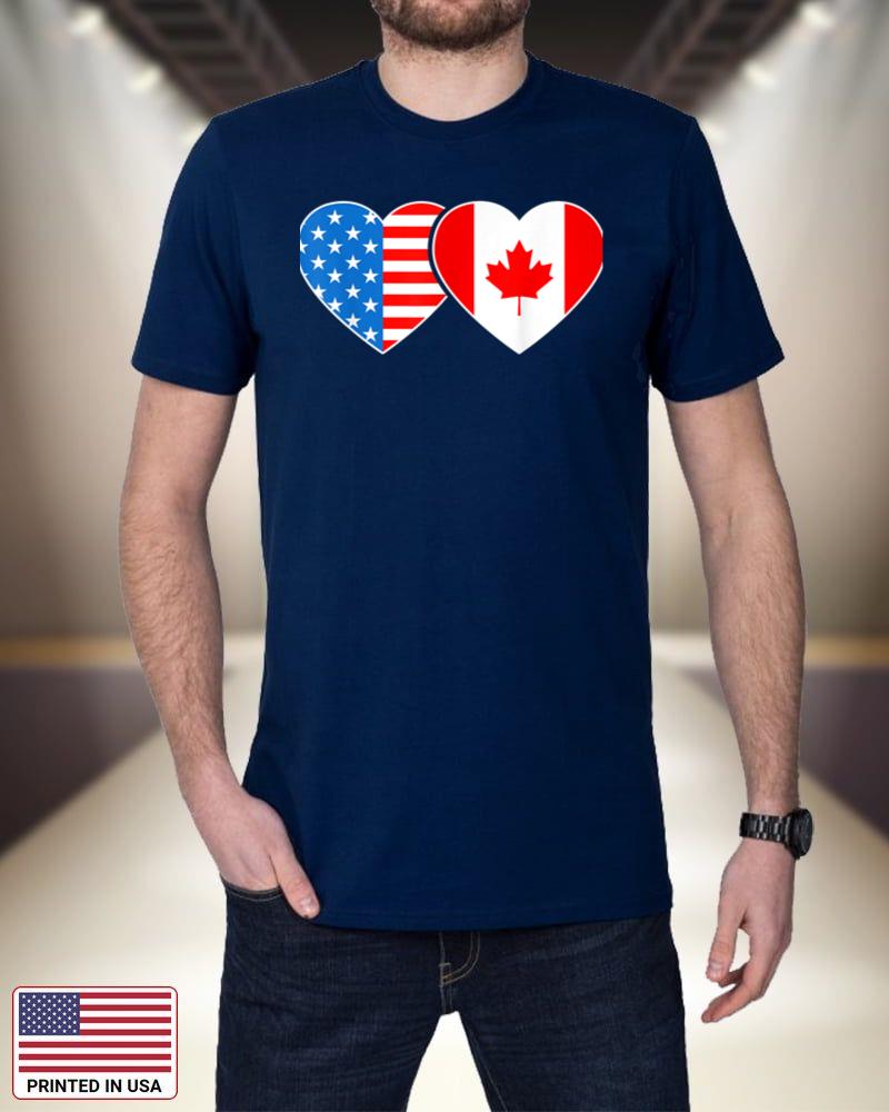 Canada USA Flag Shirt Heart Canadian Americans Love MenWomen iZ4r1