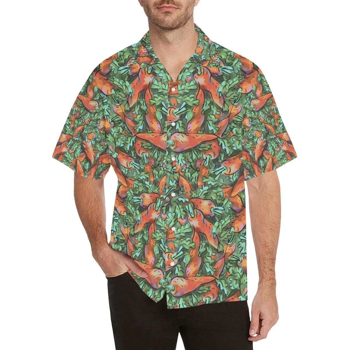 Carrot Pattern Print Design 04 Men’s All Over Print Hawaiian Shirt (model T58)