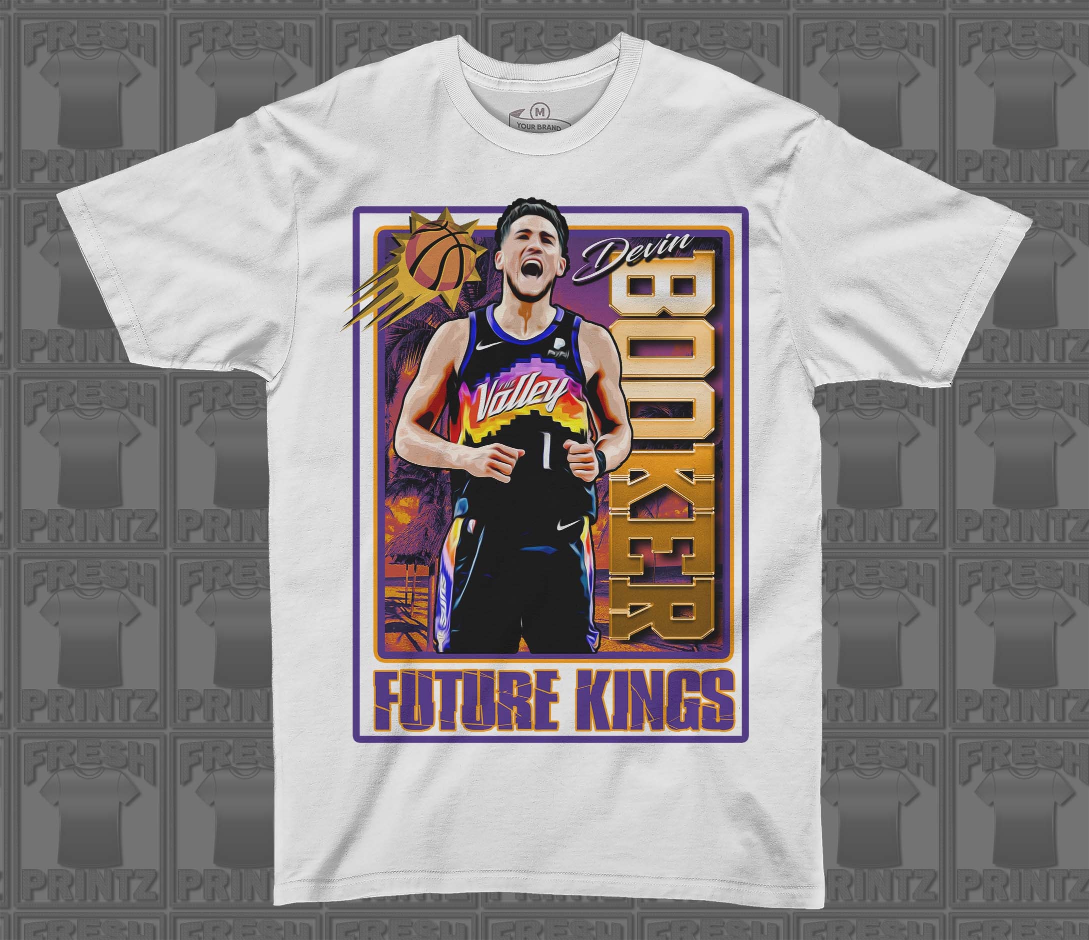 Cartoon Retro Devin Booker Future Kings Pheonix Suns Basketball Unisex T-Shirt