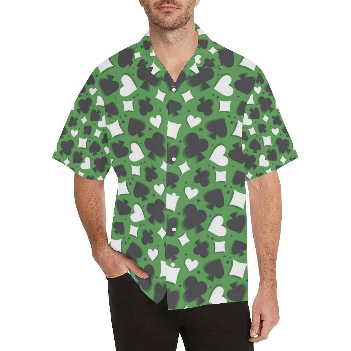 Casino Cards Suits Pattern Print Design 02 Men’s All Over Print Hawaiian Shirt (model T58)