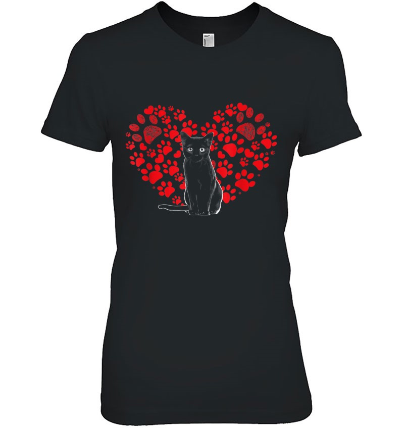 Cat Dad T-Shirt Valentine’s Day Cat Lover Heart Paw