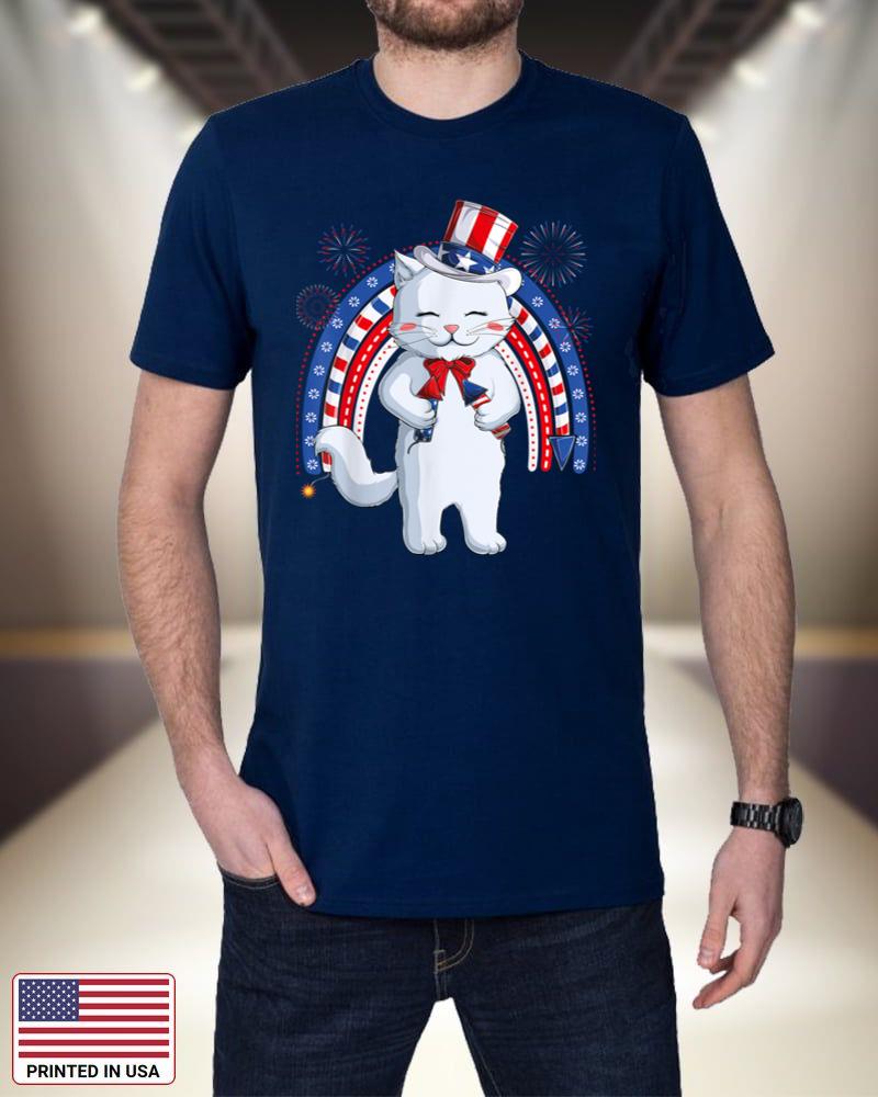 Cat Uncle Sam Hat US Flag Fourth 4th Of July Kids Girls Boys 423u3