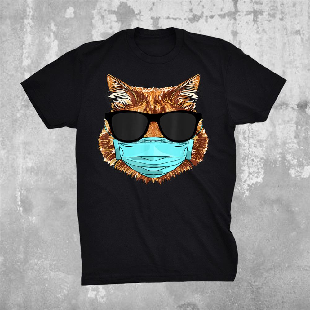 Cat With Mouth Guard Respirator Mask Funny Shirt