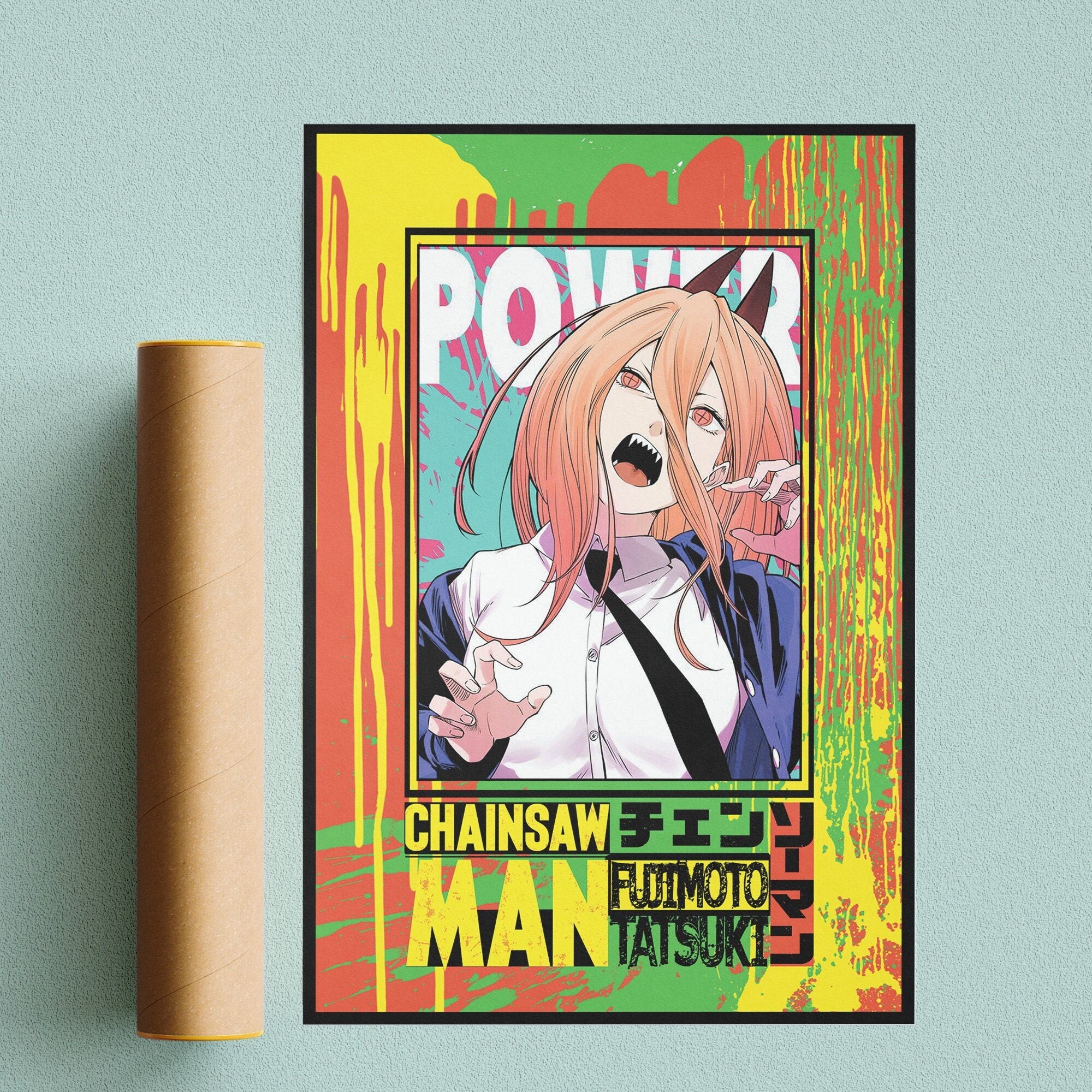 Chainsaw Man Poster Chainsaw Man Anime Poster Wall Decor Denji Makima Power  Kobeni Poster Print Wall