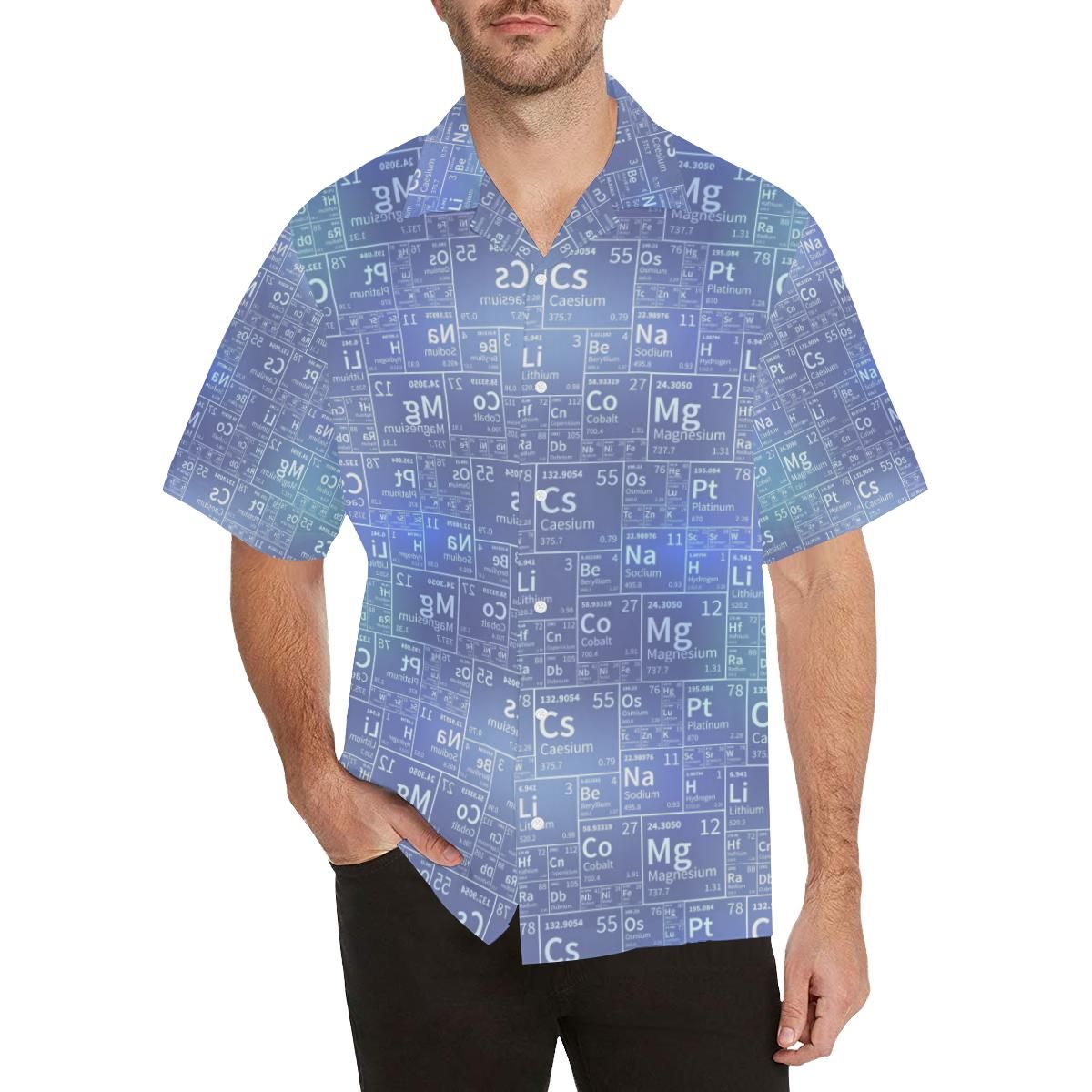 Chemistry Periodic Table Pattern Print Design 02 Men’s All Over Print Hawaiian Shirt (model T58)