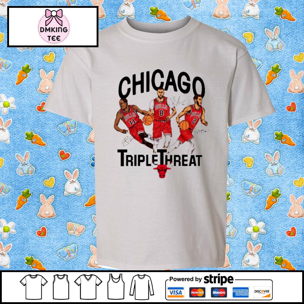 Chicago Bulls Triple Threat 11 8 2 Signatures Shirt