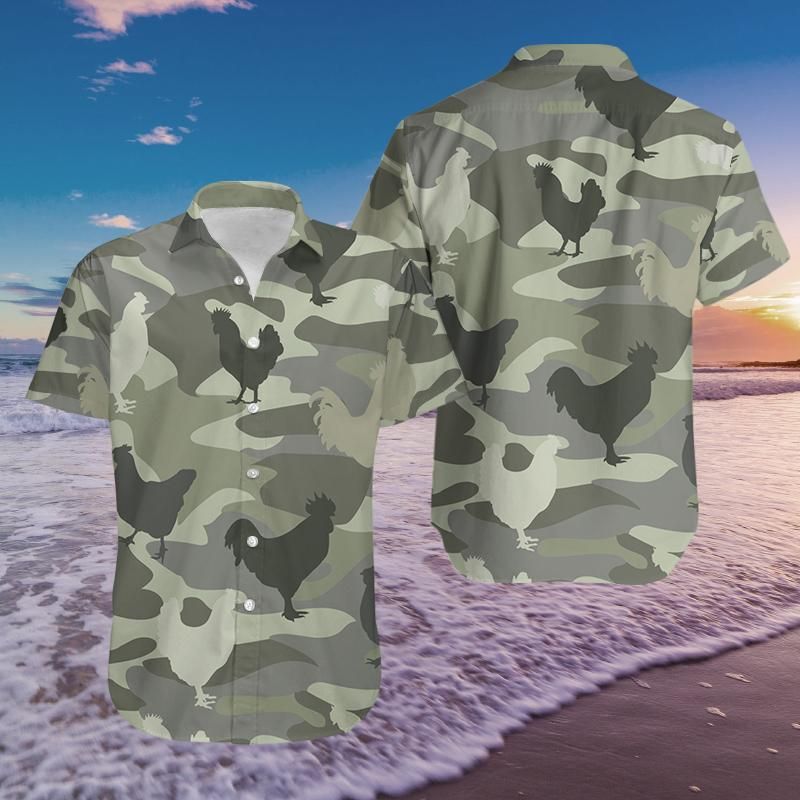 Chicken Camo Hawaiian Aloha Shirts