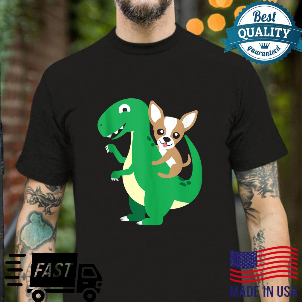 Chihuahua Riding TRex Dinosaur Dino Dog Halloween Costume Shirt