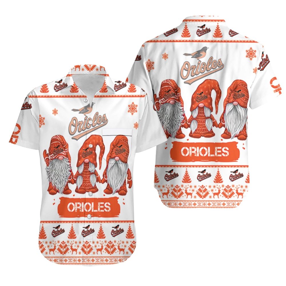 Christmas Gnomes Baltimore Orioles Ugly Sweatshirt Christmas 3D Hawaiian Shirt