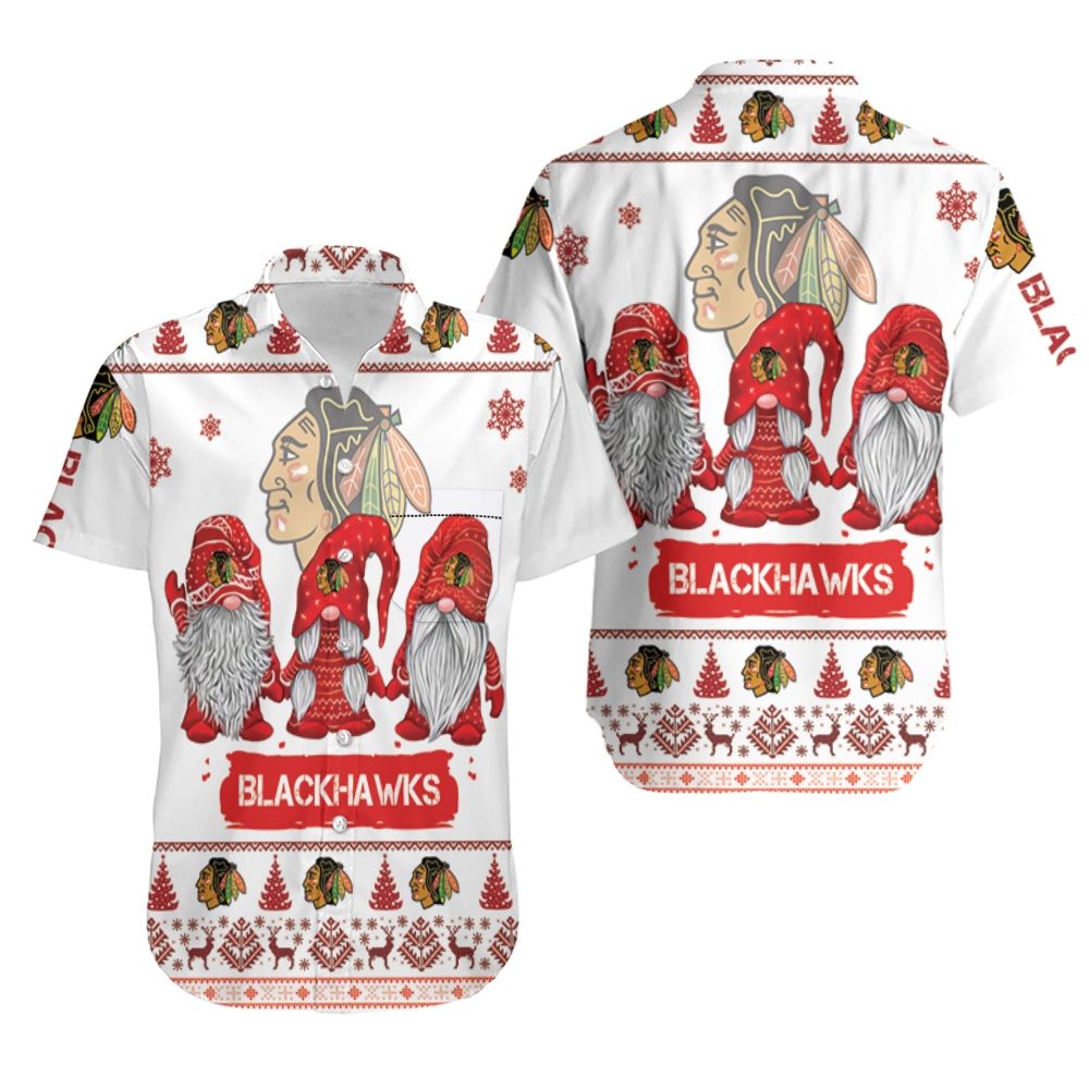 Christmas Gnomes Chicago Blackhawks Ugly Sweatshirt Christmas 3D Hawaiian Shirt