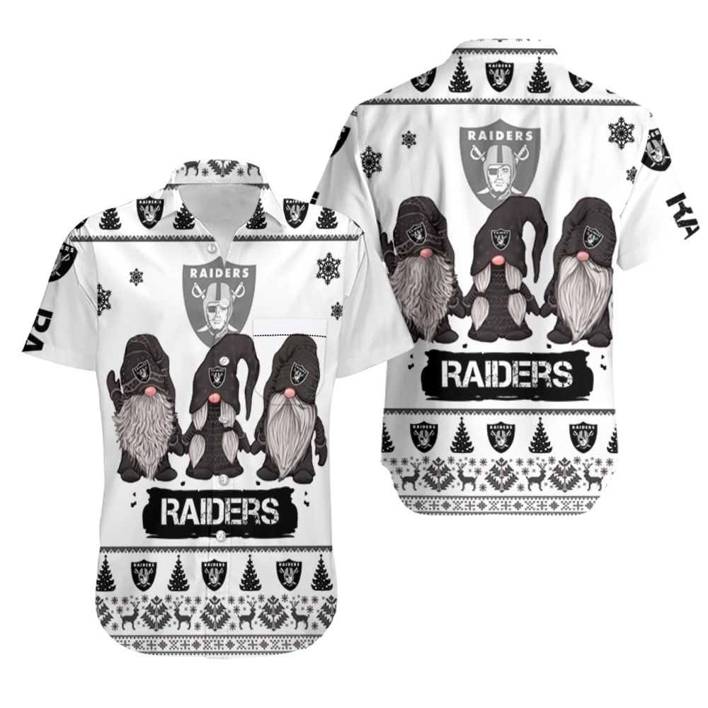 Christmas Gnomes Oakland Raiders Ugly Sweatshirt Christmas 3D Hawaiian Shirt