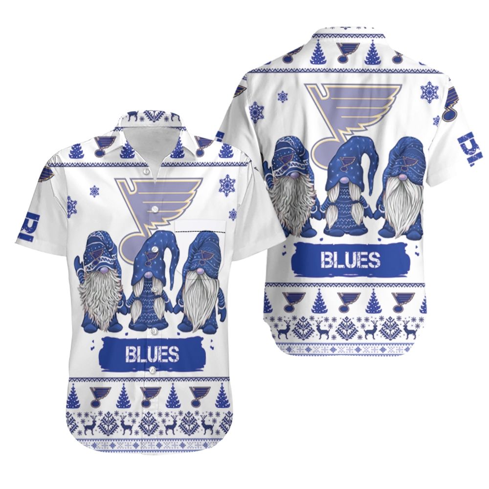 Christmas Gnomes St Louis Blues Ugly Sweatshirt Christmas 3D Hawaiian Shirt