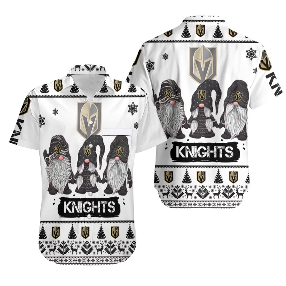 Christmas Gnomes Vegas Golden Knights Ugly Sweatshirt Christmas 3D Hawaiian Shirt