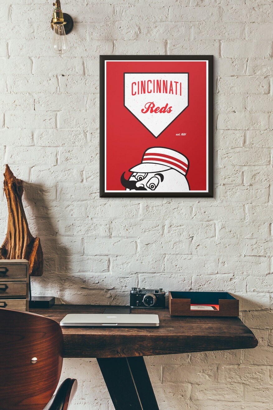 Cincinnati Reds Mr Red Minimal Baseball Poster