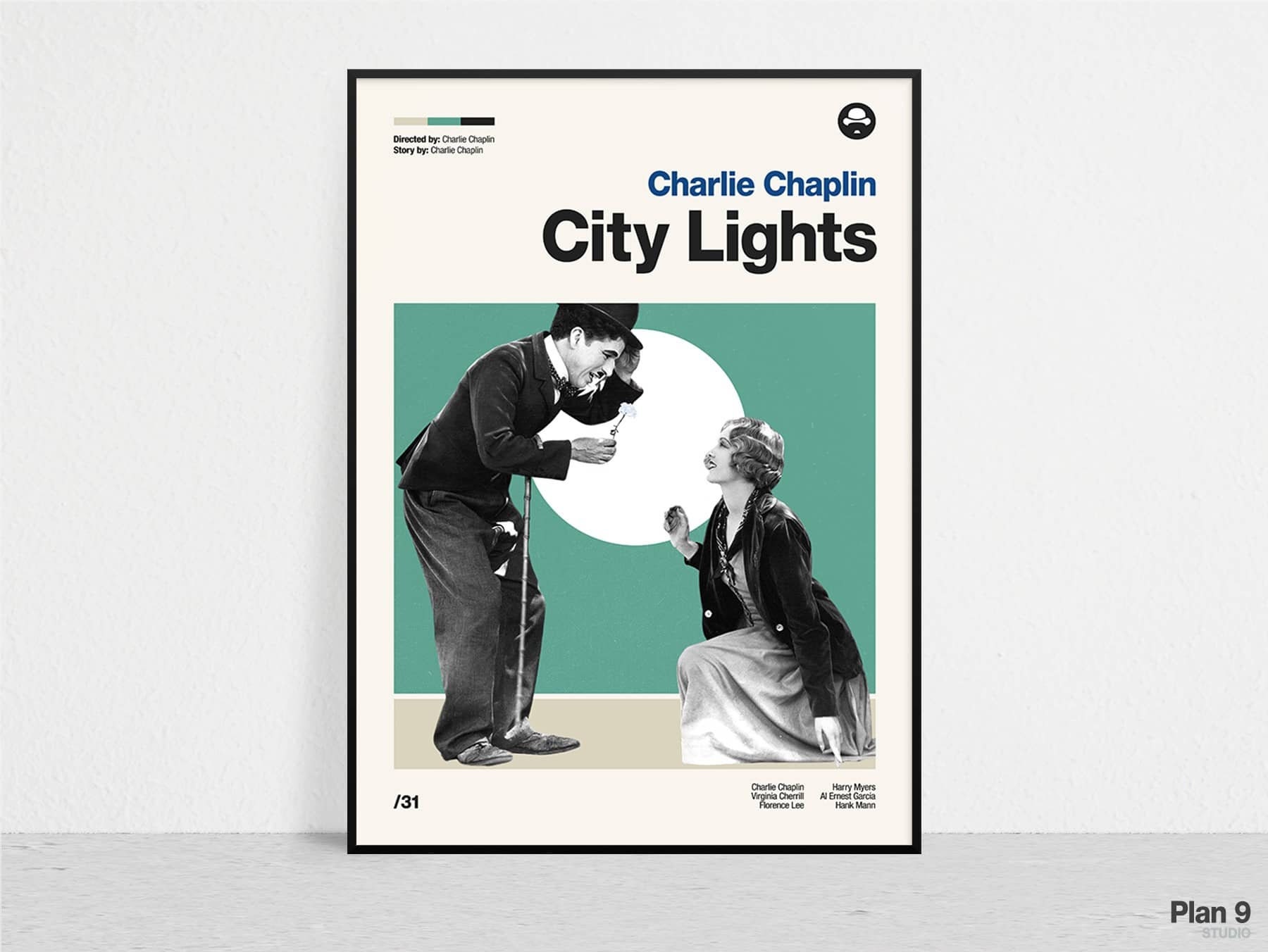 CITY LIGHTS - Retro Movie Print  Modern Vintage  Mid Century Modern  Minimalist  Movie Art  Movie Poster-1