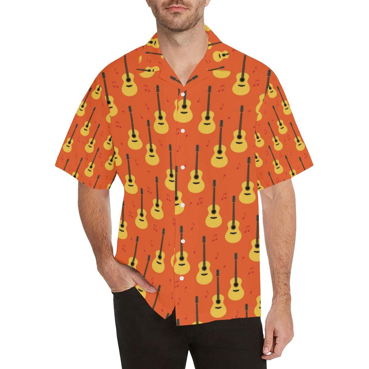 Classic Guitar Music Pattern Men’s All Over Print Hawaiian Shirt