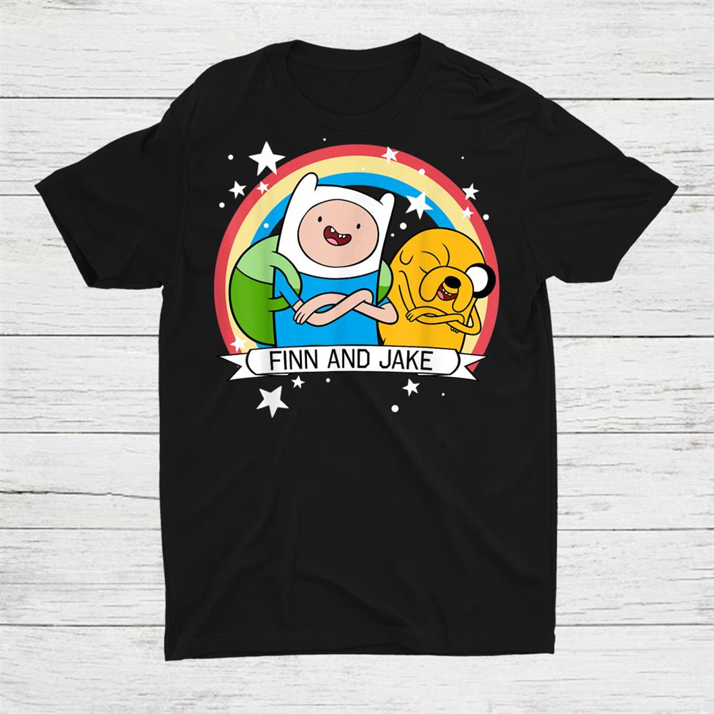 Cn Adventure Time Finnandjake Rainbow Banner Shirt