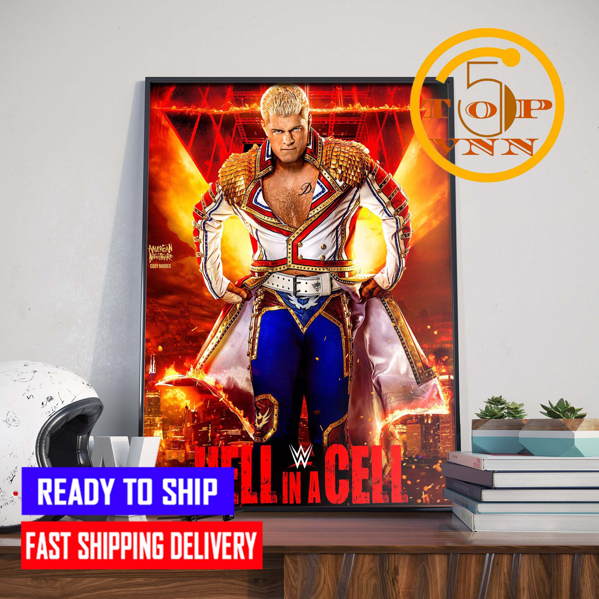 Cody Rhodes Hell In A Cell Poster Canvas Home Decoration