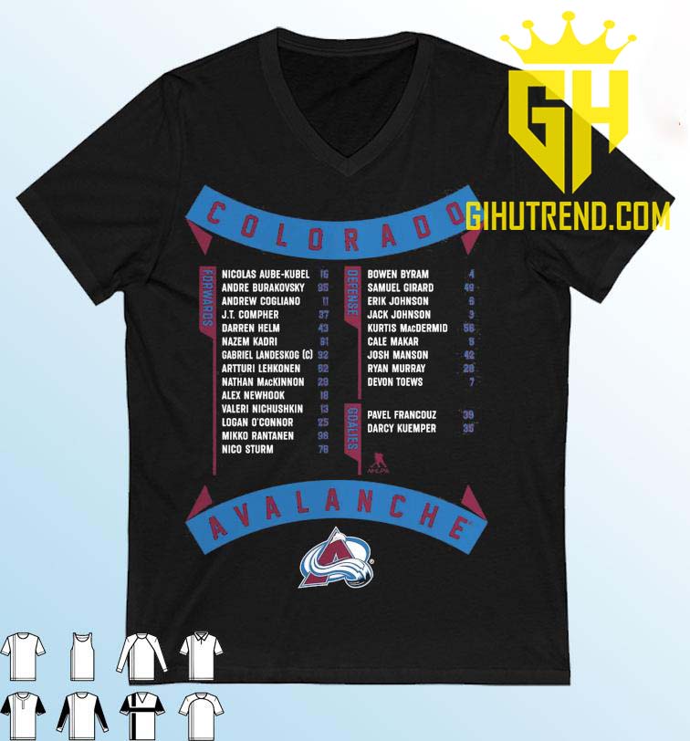 Colorado Avalanche 2022 Stanley Cup Champions Roster For Fan T-Shirt