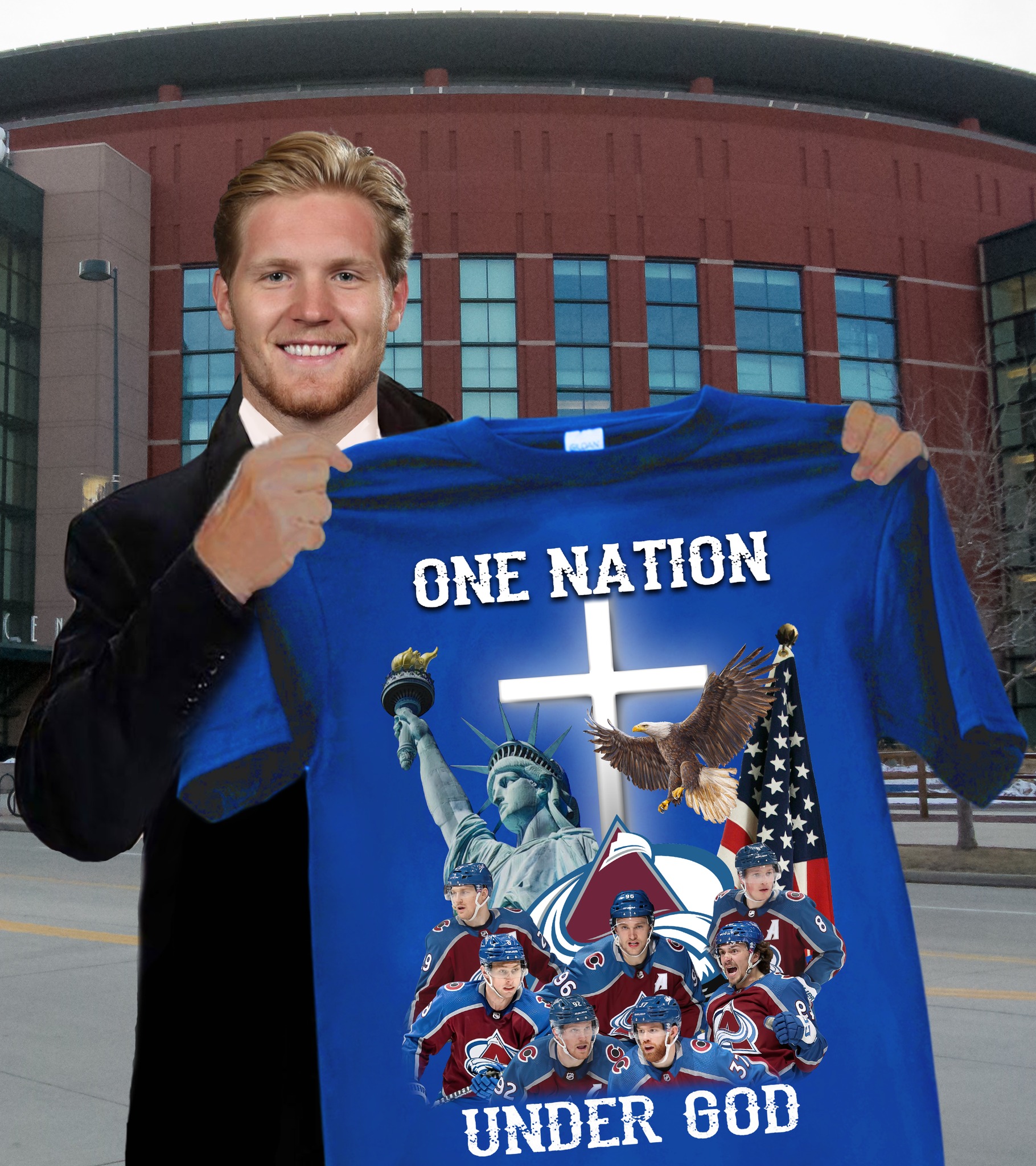 Colorado Avalanche One Nation Under God 4th Of July Shirt