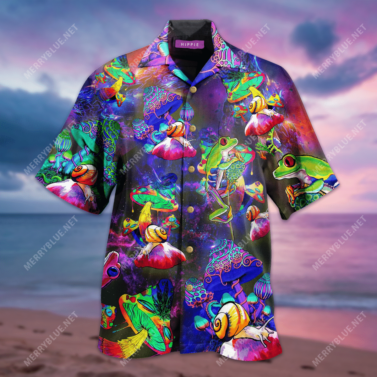 Colorful Galaxy Mushroom Unisex Hawaiian Shirt