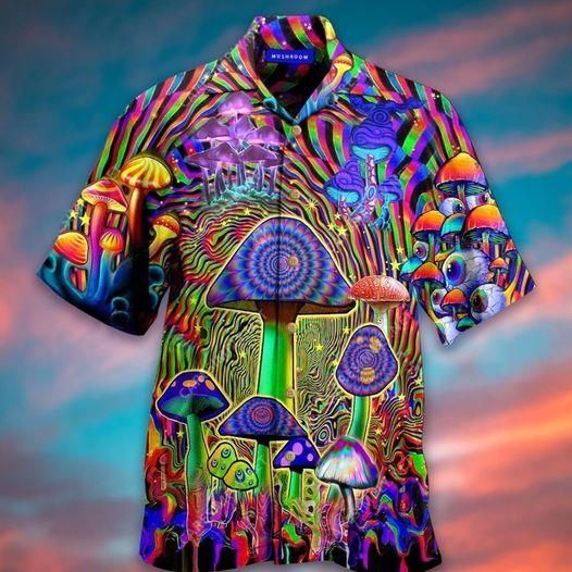 Colorful Hippie Mushroom Hawaiian Aloha Shirts