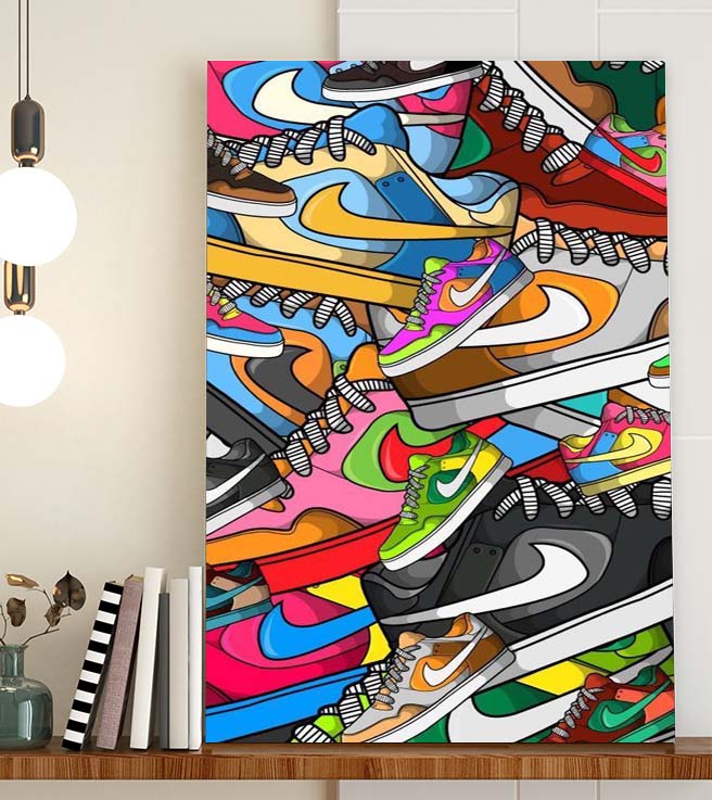 Colorful Nike SB Sneaker Poster Canvas