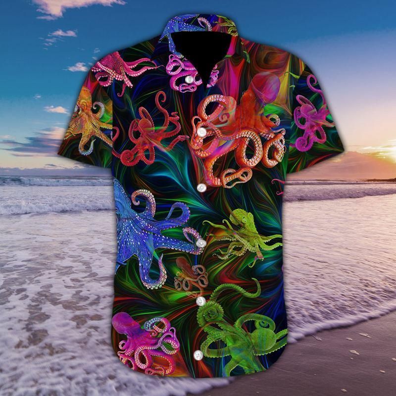 Colorful Octopus Tropical Full Printing Hawaiian Shirts #179h