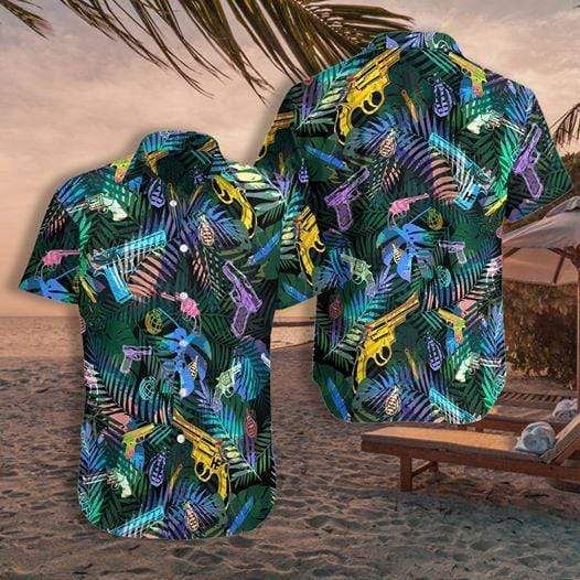 Colorful Short Gun Tropical Hawaiian Aloha Shirts