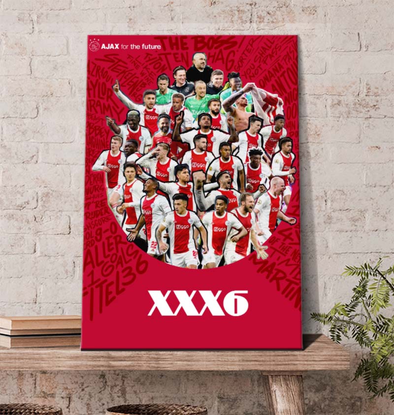 Congratulations Ajax Amsterdam Dutch Championship Poster Canvas